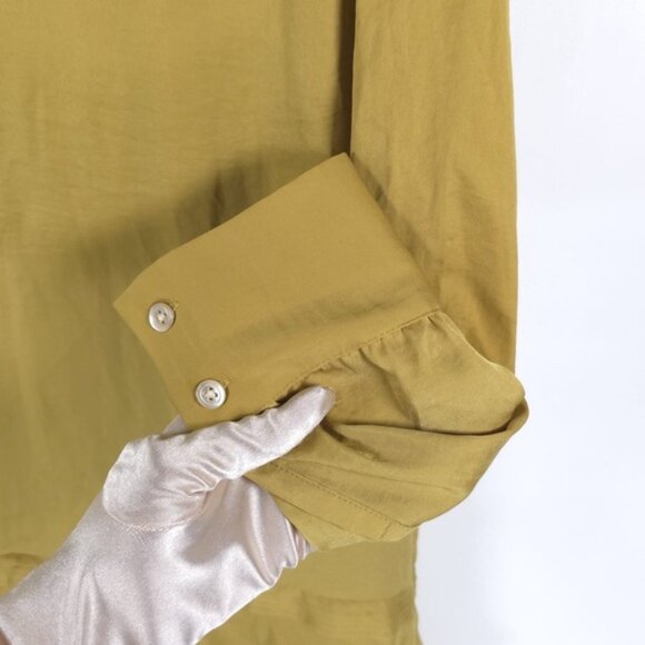 NWT BANANA REPUBLIC Chartreuse Silky Tiered Ruffle Drop Waist Mini Dress Sz 4 - Picture 14 of 16